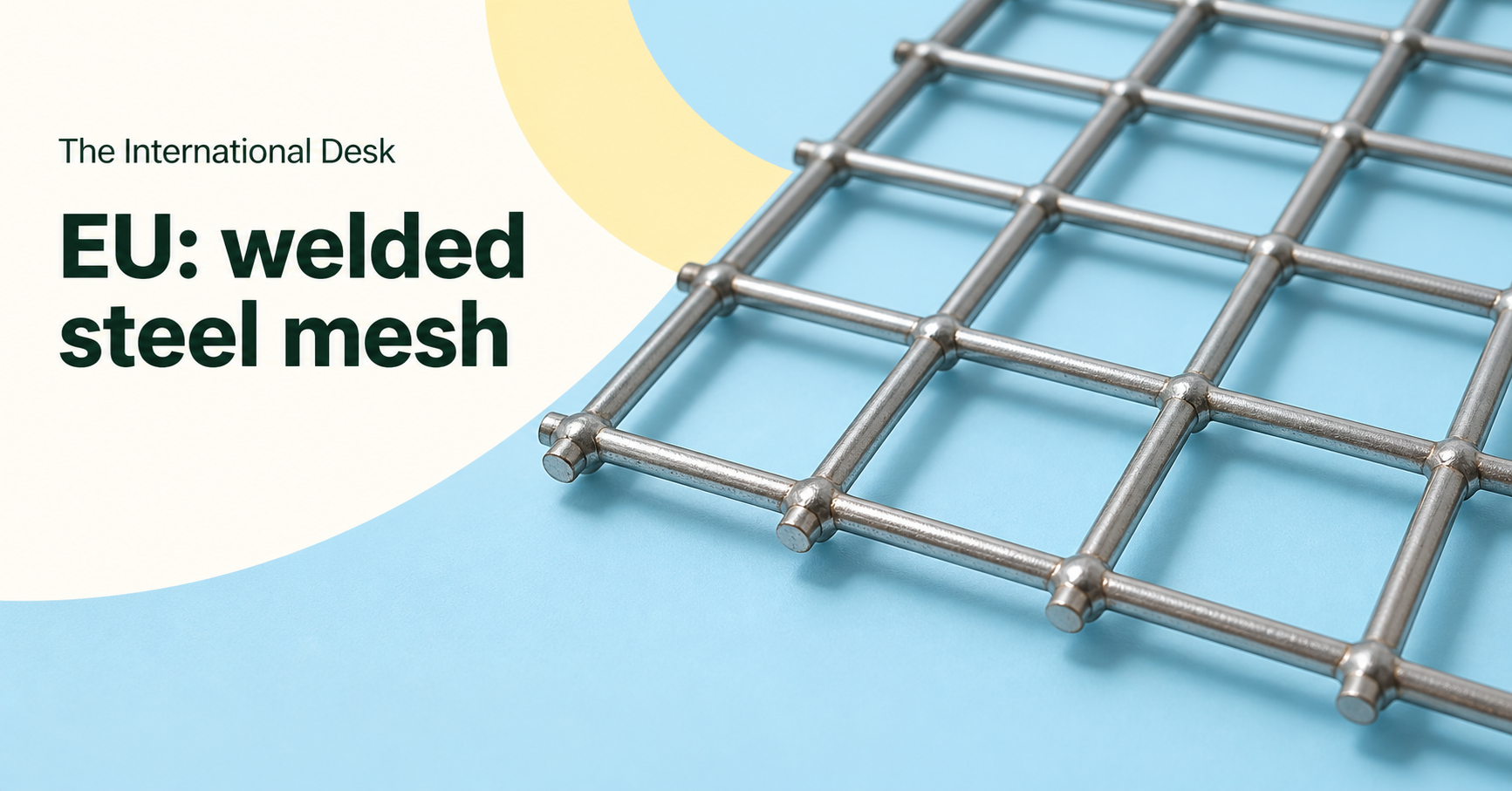 EU: welded steel mesh — an illustrative welded-wire mesh sample.